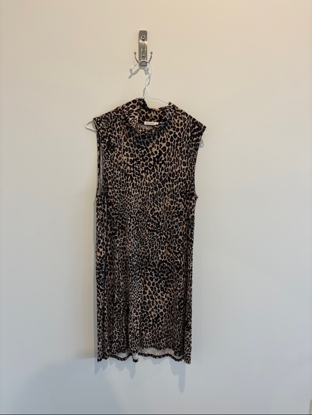 Sleeveless Leopard-Print Midi Dress